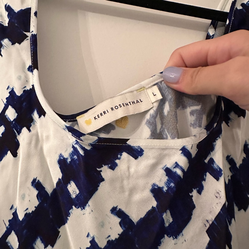 NWOT Kerri Rosenthal Printed Slip Midi Dress Blue - Picture 4 of 4